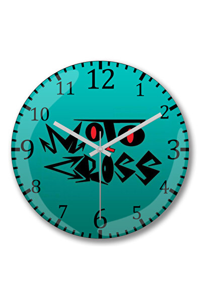 BASKI DÜNYASI ساعة حائط موتو كروس من الزجاج الحقيقي المنحني