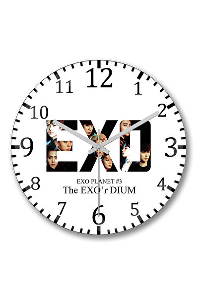 BASKI DÜNYASI ساعة حائط ExoLogo من الزجاج الحقيقي المنحني