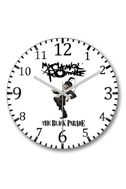 BASKI DÜNYASI ساعة حائط My Chemical Romance من الزجاج الحقيقي المنحني