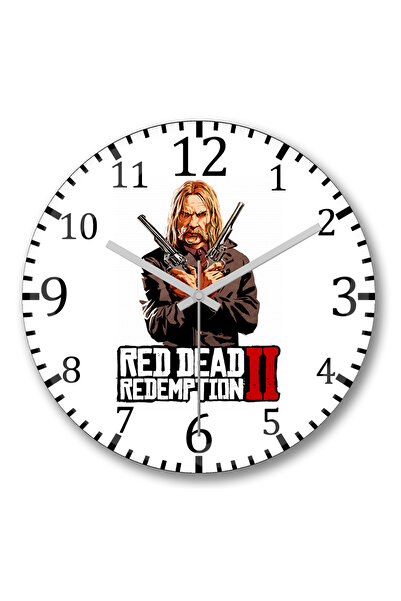 BASKI DÜNYASI Red Dead Redemption 2 Micah Bell Ceas de perete din sticlă aute...