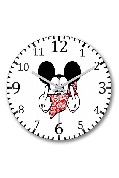 BASKI DÜNYASI ساعة حائط ماوس أوبسينو من الزجاج الحقيقي المنحني