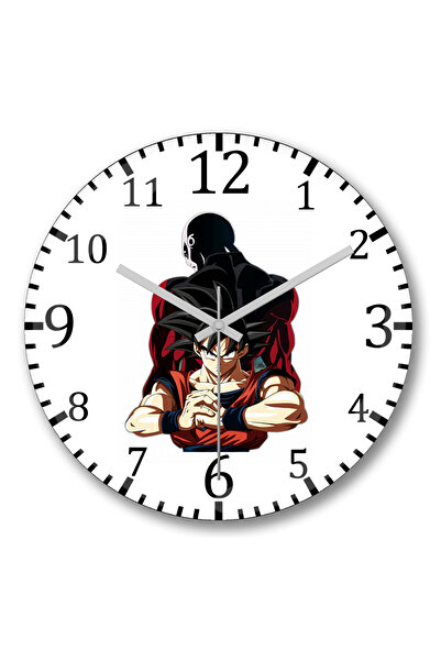 BASKI DÜNYASI ساعة حائط دراغون بول زد سوبر من الزجاج الحقيقي المنحني