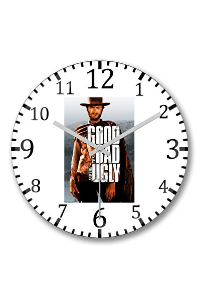 BASKI DÜNYASI Ceas de perete The Good, Bad and Ugly din sticlă autentică bombată