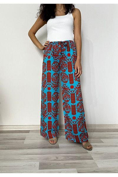 520CK Summer Viscose Women's Trousers - Wide Leg Plaszo