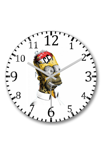 BASKI DÜNYASI Ceas de perete Homer Simpson din sticlă autentică bombată