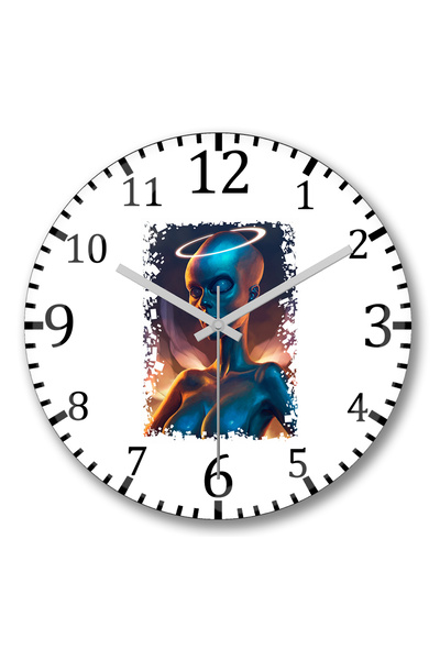 BASKI DÜNYASI Ceas de perete Angel Alien din sticlă autentică bombată