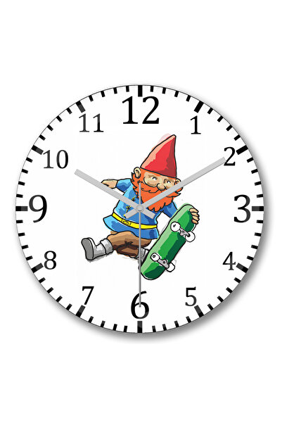 BASKI DÜNYASI Ceas de perete Sk Gnomo din sticlă autentică bombată