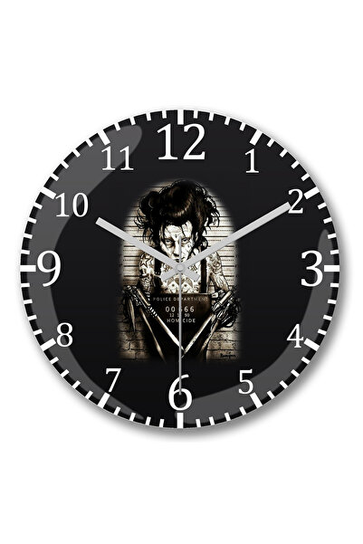 BASKI DÜNYASI ساعة حائط يد مقصية من الزجاج الحقيقي المنحني