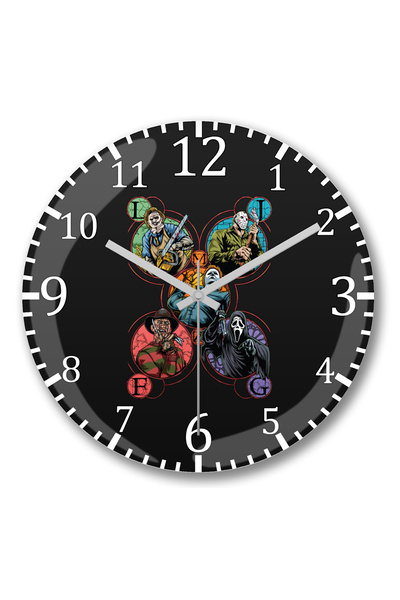 BASKI DÜNYASI Ceas de perete Slashers Halloween Monsters din sticlă autentică...
