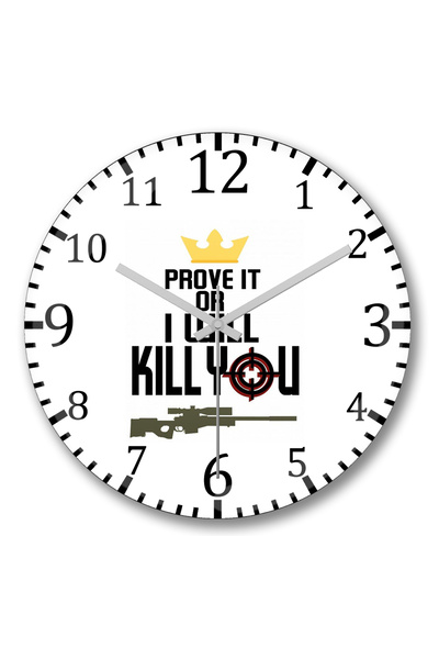 BASKI DÜNYASI سأقتلك ساعة حائط من الزجاج الحقيقي المنحني