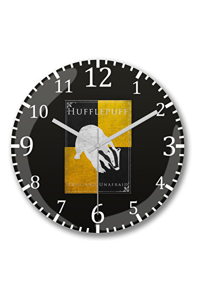 BASKI DÜNYASI Ceas de perete Huflepuff din sticlă autentică bombată