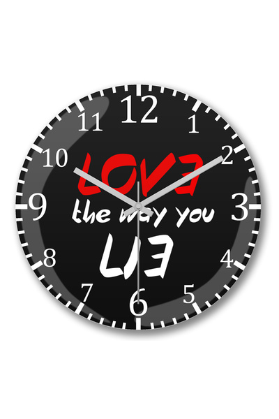 BASKI DÜNYASI Ceas de perete Gift Love The Way You Lie din sticlă autentică b...