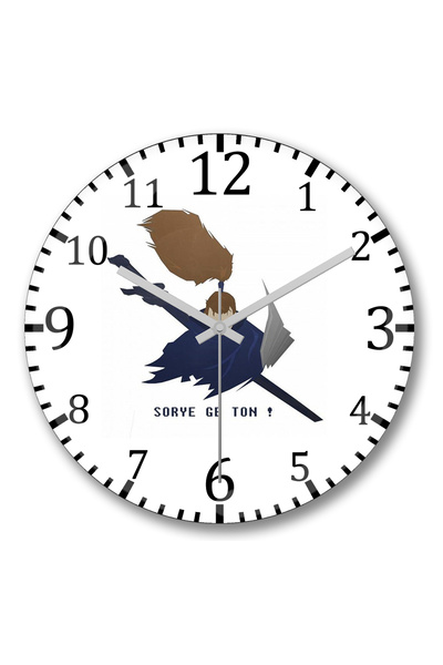 BASKI DÜNYASI ساعة حائط ياسو سوريا جي تون لول من الزجاج الحقيقي المنحني