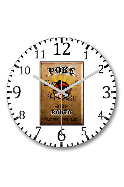 BASKI DÜNYASI Ceas de perete Poke Rodeo din sticlă autentică bombată