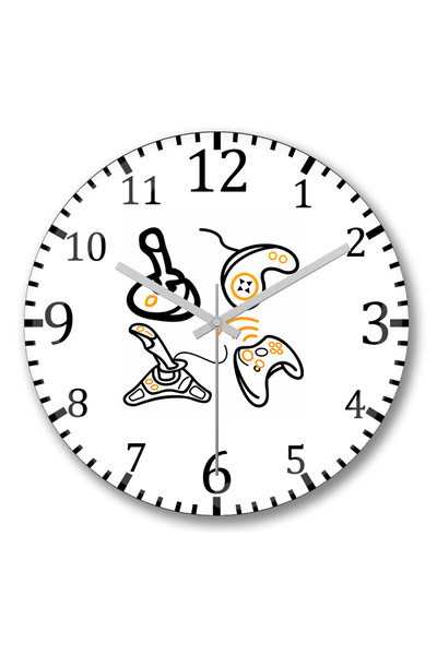 BASKI DÜNYASI ساعة حائط بدون تحكم من الزجاج الحقيقي المنحني