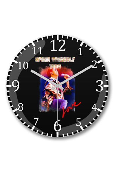 BASKI DÜNYASI Ceas de perete vintage Bts Speak Yourself din sticlă autentică