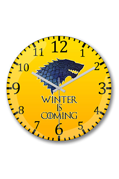 BASKI DÜNYASI ساعة حائط بشعار ستارك من الزجاج الحقيقي المنحني