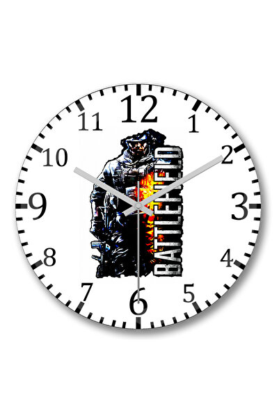 BASKI DÜNYASI Ceas de perete Battlefielde din sticlă autentică bombată