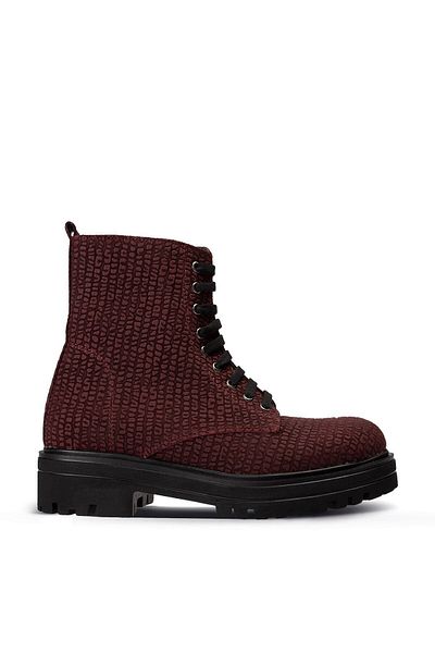 Deery Γνήσιες γυναικείες μπότες Suede Claret Red