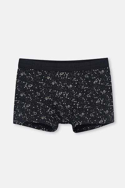 Dagi Schwarze 5210-Boxershorts aus gemusterter Baumwolle