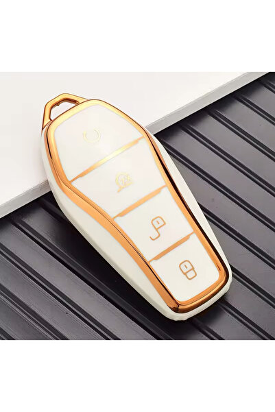 emii auto spare parts Θήκη κλειδιού Byd Atto 3 Seal U Sealion 7 Κρεμ/Χρυσό