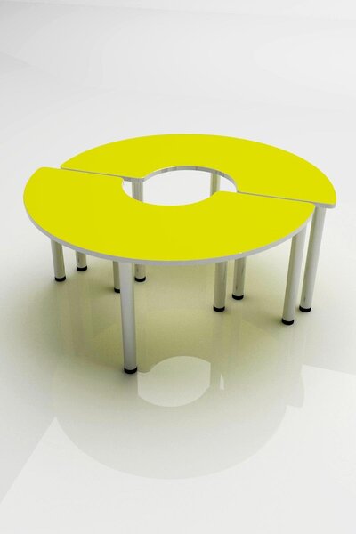 3G TASARIM Anaokulu Yuvarlak Masa, Iki Parça Etkinlik Masası