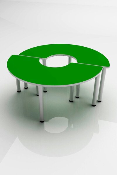 3G TASARIM Anaokulu Yuvarlak Masa, Iki Parça Etkinlik Masası