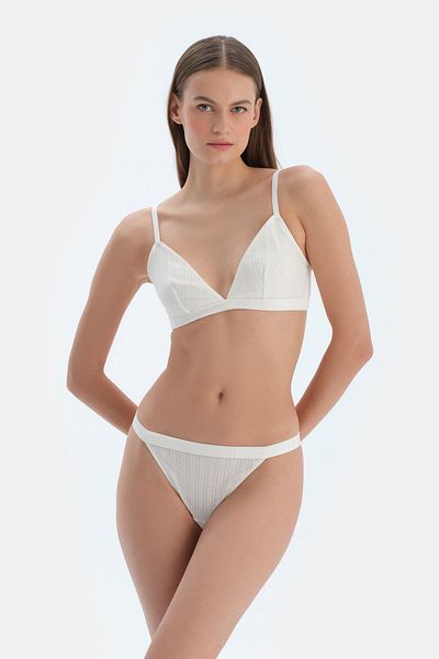 Dagi Ecru Pointel Thong Panties