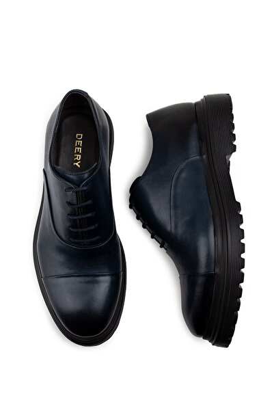 Deery Genuine Leather Navy Blue Casual Men's Shoes