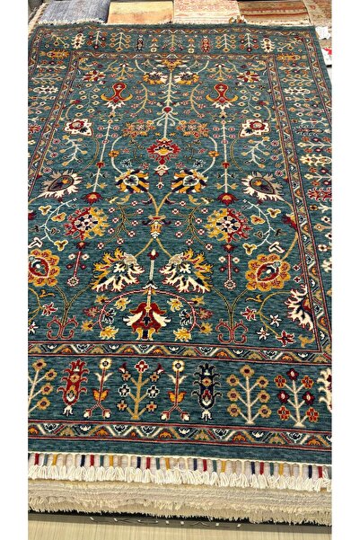 YÜNSER Sultani 805 Yeşil Natürel Bambu ve Yün Özel Tezgah Halısı