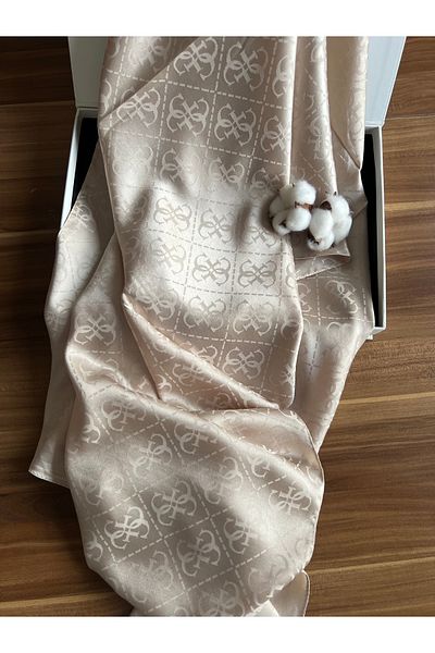 VaVscarfs G Pattern Silky Jacquard Shawl Mink