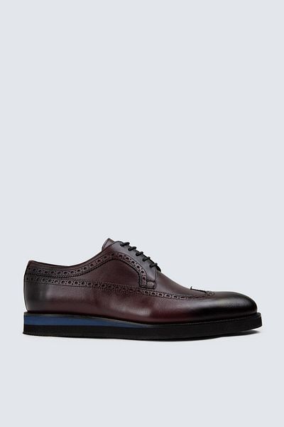 Deery Pantofi casual pentru bărbați din piele naturală roșu Claret