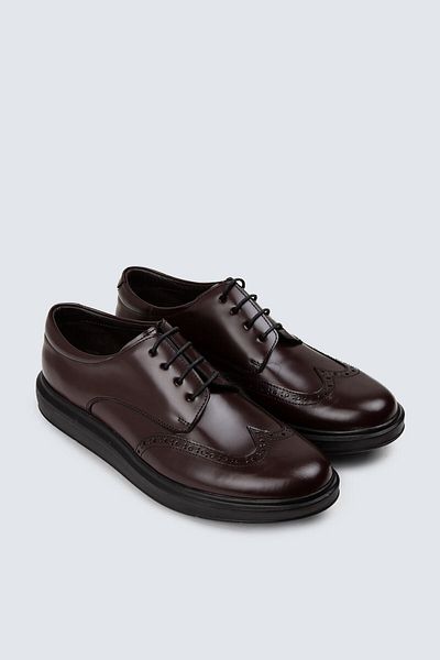Deery Pantofi casual pentru bărbați, din piele naturală, roșu Claret