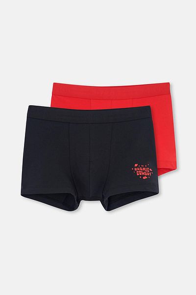 Dagi Red-Navy 5210 2-Piece Printed Cotton Boxers