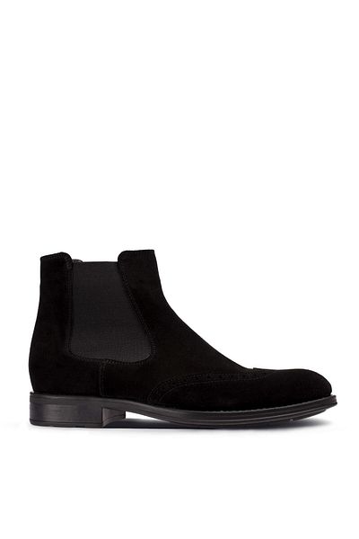 Deery Genuine Suede Black Chelsea Men's Boots