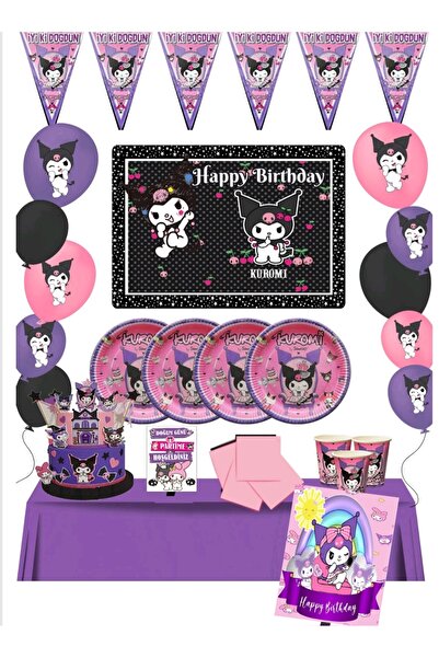 Butik kuromi doğum günü seti konsept kuromi maket pasta kuromi masa maketi