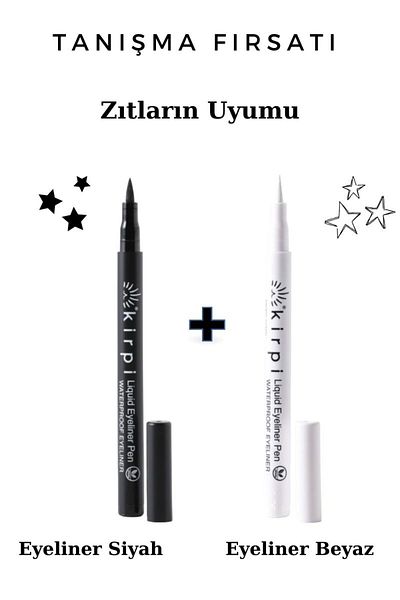 Kirpi Set of 2 Black and White Crop Waterproof Liquid Eyeliner