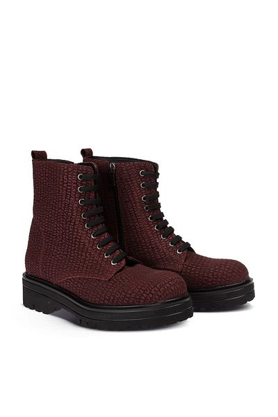 Deery Γνήσιες γυναικείες μπότες Suede Claret Red