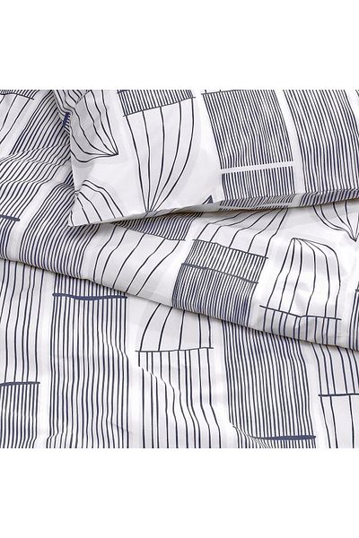 IKEA 150x200/50x60 cm Γκρι-Λευκό Σετ Παπλωματοθήκη Μονό