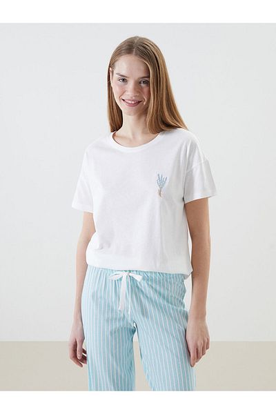 LC Waikiki Set de pijamale pentru damă cu imprimeu cu gât rotund