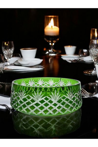 AYZ HOME Colorful Cutting Crystal Salad Presentation Bowl Large Size
