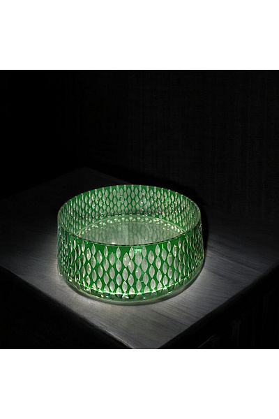 AYZ HOME Colorful Cutting Crystal Salad Presentation Bowl Large Size