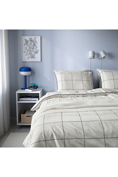 IKEA BREDVECKLARE
tek kişilik nevresim seti, beyaz-mavi, 150x200/50x60 cm