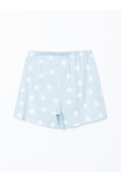LC Waikiki Lcw Dream Blue Elastic Waist Patterned Women's Shorts Sleepwear Bottoms
