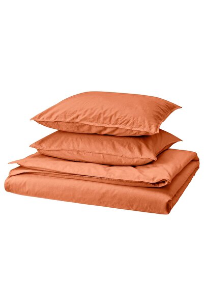 IKEA Set cuvertură de pilota dublă, roșu-maro 240x220/50x60 cm