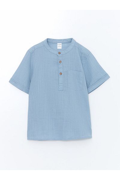 LC Waikiki Cămașă pentru băiat din poplin cu guler domnitor sezon nou - S57552Z1