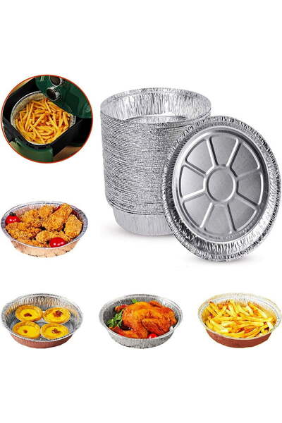 Arabest Disposable Aluminium Foil Trays Containers, Liner Oil-Proof, up to 250°C, for Baking, Cooking