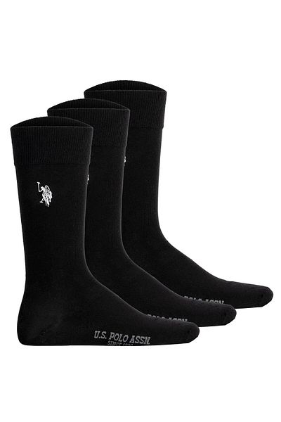 U.S. Polo Assn. U.S. POLO ASSN. Herren Socken, 3er Pack - Business-Socken, Logo, Baumwoll-Mix