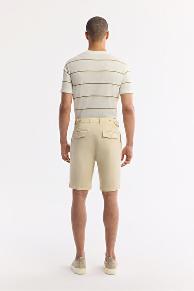 Avva Erkek Bej Klasik Bel Pamuklu Bi-Stretch Relaxed Fit Şort A51Y3727