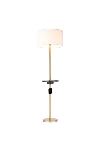 sharpdo Golden Coffee Table With Mobile Phone Charging Floor Lamp